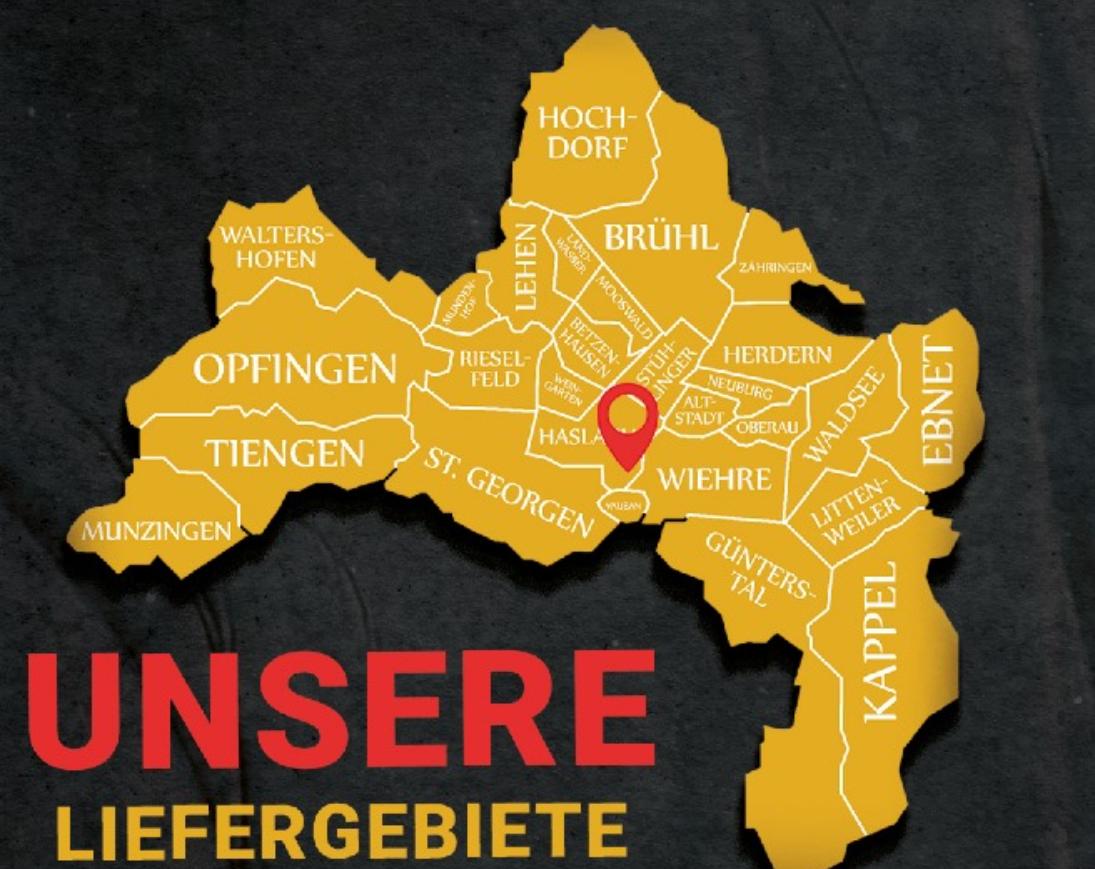 Liefergebiete Karte